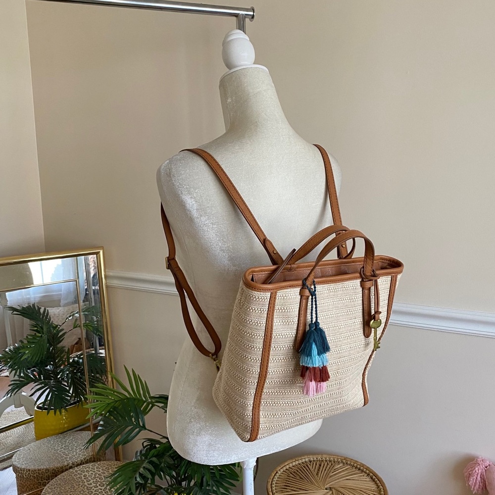 FOSSIL Camilla Boho Convertible Woven Backpack - Picture 2 of 14